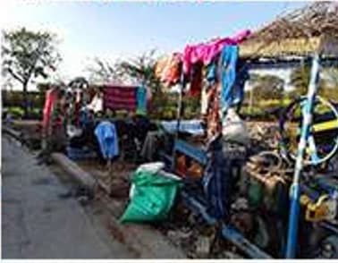 An outdoor working area identified in the thesis field survey